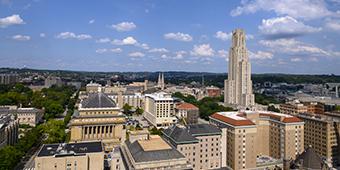 Aerial view of Pittsburgh campus